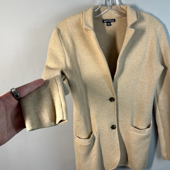 J. Crew Mercantile Beige Sweater Blazer Size XXS - Picture 8 of 15